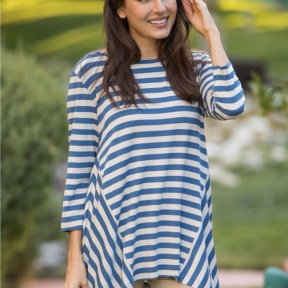 NWT Blue and Gray Striped Women's Nantucket Tunic